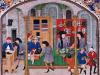 Mercato medievale. Miniatura di "Etica, Politica e Economia" - Aristotele (XV secolo) - Rouen, I.2 927