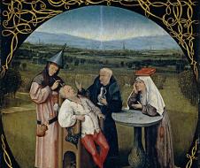 Hyeronimus Bosch - Estrazione della pietra della follia (1494 circa) olio su tavola, Madrid, Museo del Prado