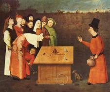 Hyeronimus Bosch, Il Prestigiatore (1502), olio su tavola, Saint-Germain-en-Laye, Musee Municipal 