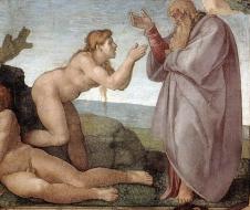 Michelangelo Buonarroti - La creazione di Eva (1511) affresco - Cappella Sistina - Città del Vaticano