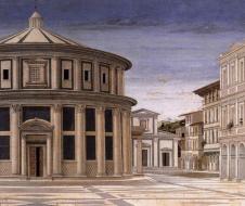 Sconosciuto - La città ideale (dettaglio - 1480/1490) - tempera su tavola - Urbino, Galleria Nazionale delle Marche